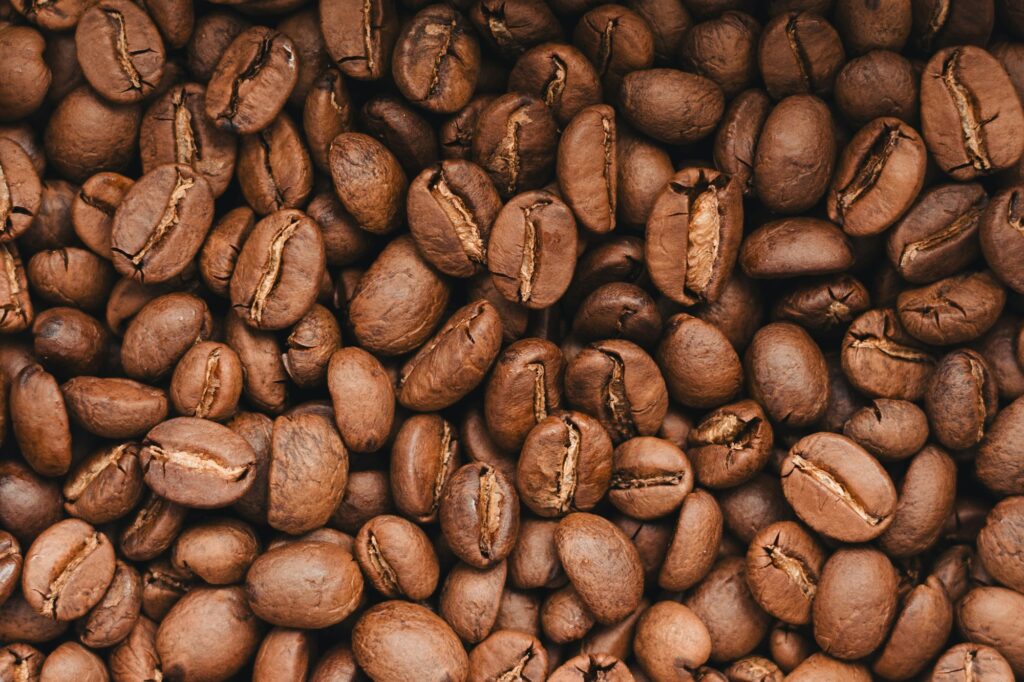 Roasted Arabica coffee beans background,Light roast coffee