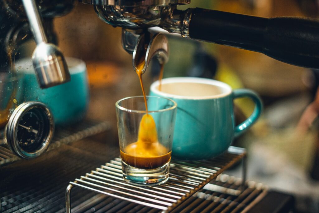 Wonderful espresso shot pouring out